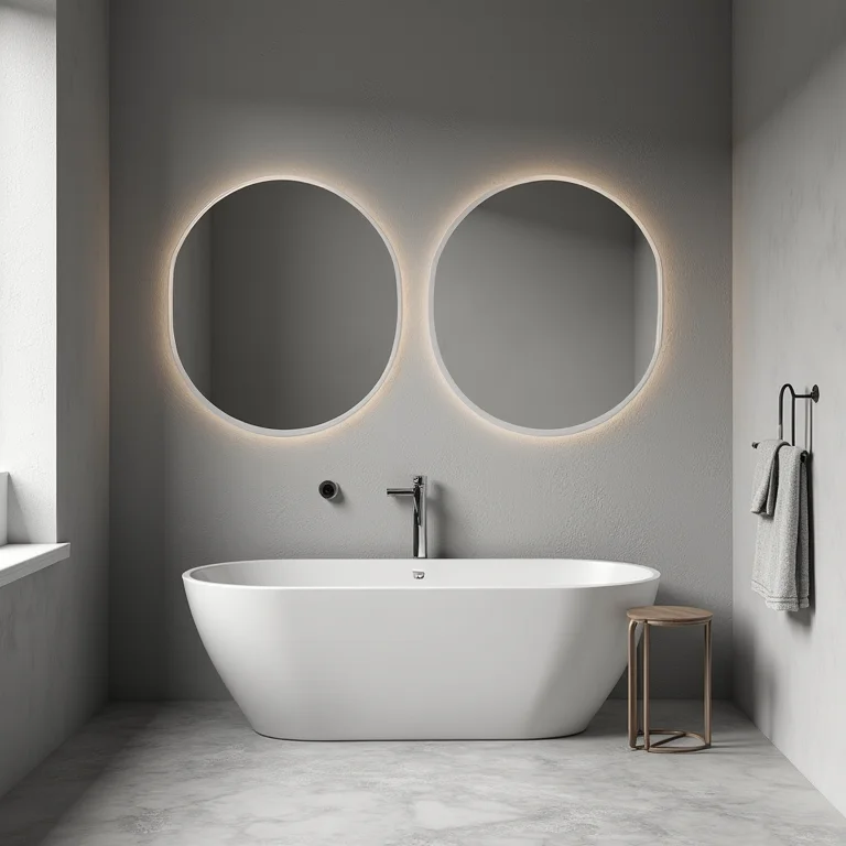 Banheiro cinza sem textura e monocromático