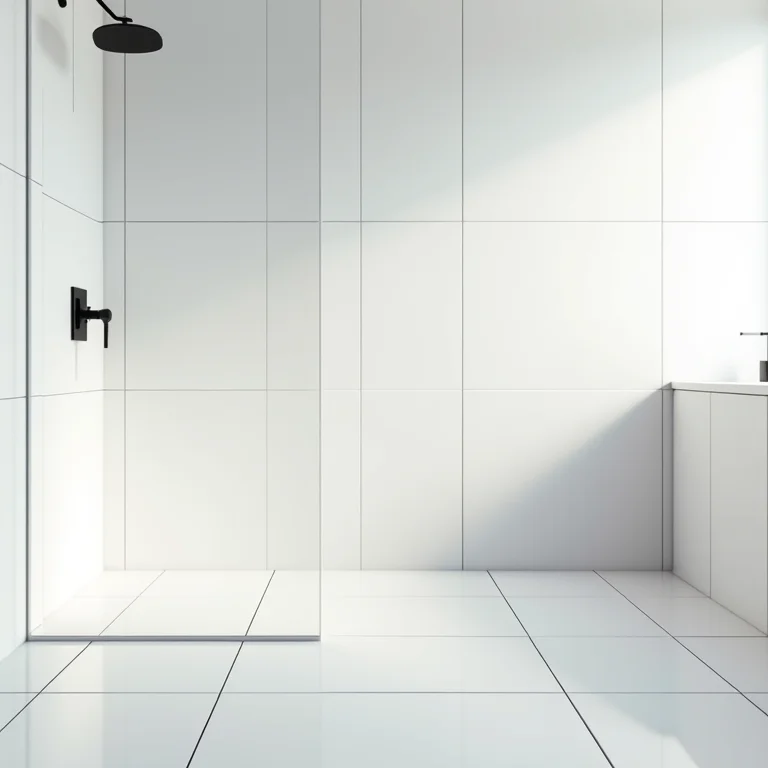 Banheiro clássico com rejunte branco