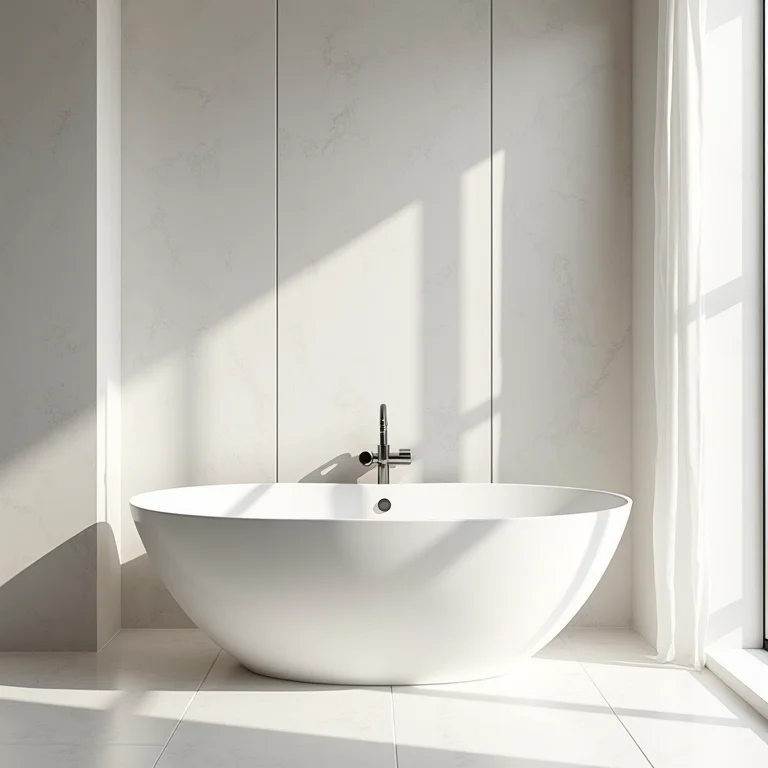 Banheiro com paredes revestidas de granilite.