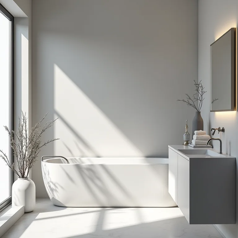 Banheiro decorado seguindo a regra 60-30-10 das cores