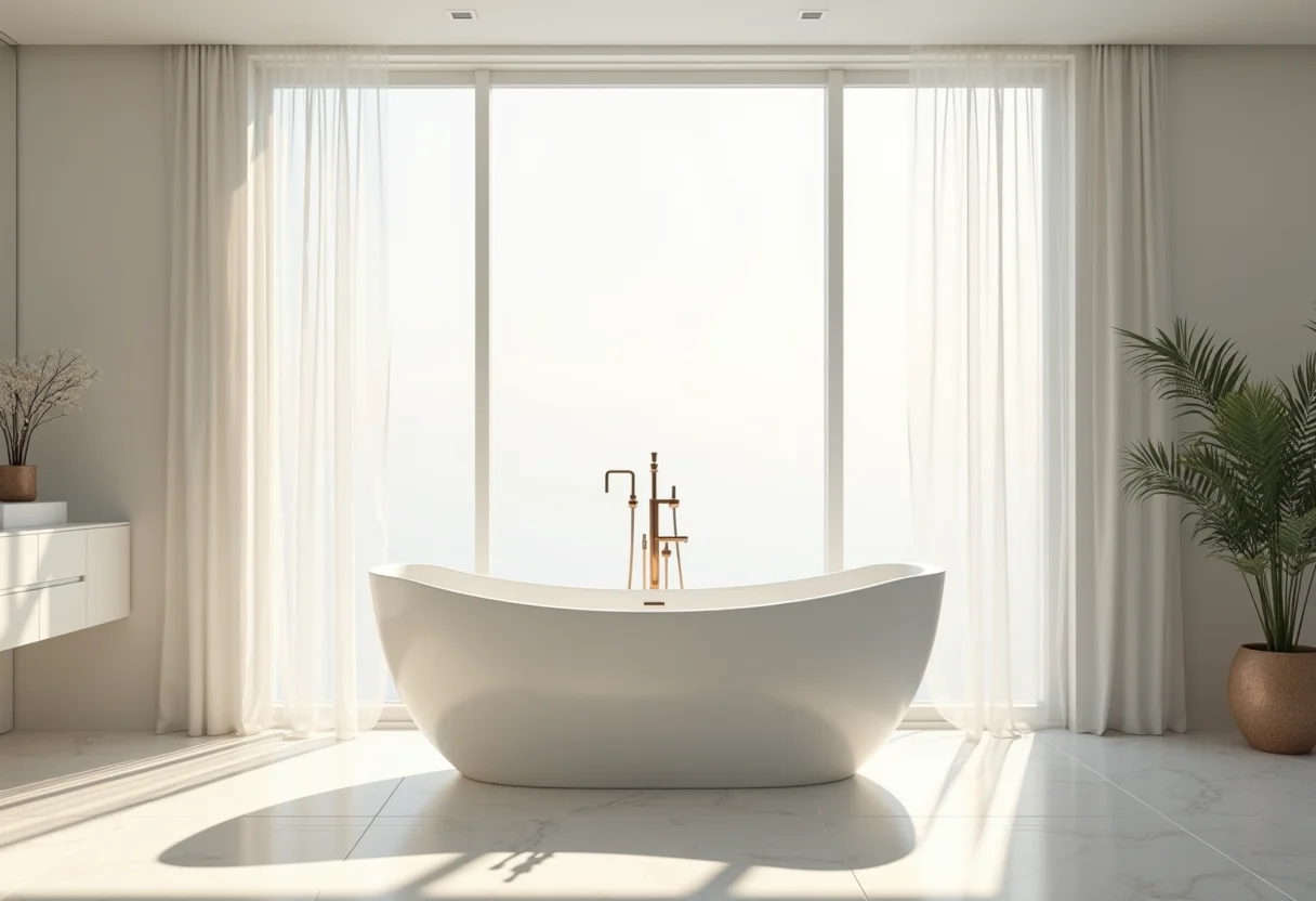 Banheiro dos sonhos com banheira e luz natural