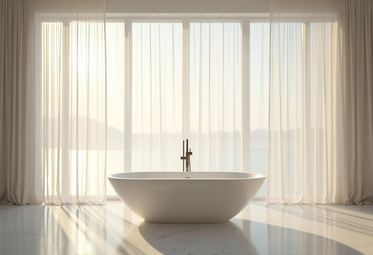 Banheiro luxuoso com jacuzzi para relaxamento