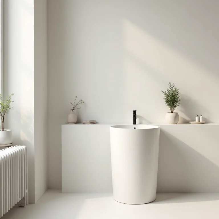 Banheiro minimalista com decoração clean