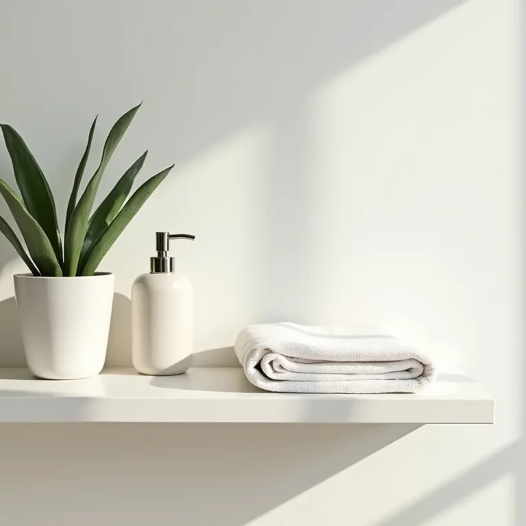 Banheiro minimalista com poucos objetos