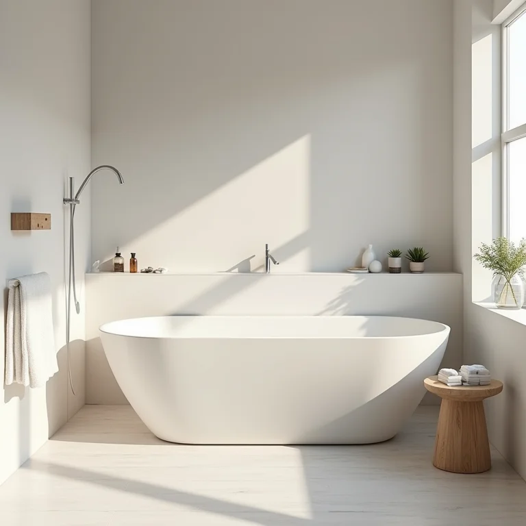 Banheiro minimalista com toques de personalidade