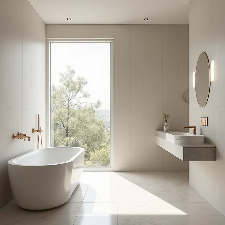 Banheiro quadrado com espaço limitado e iluminação desafiadora