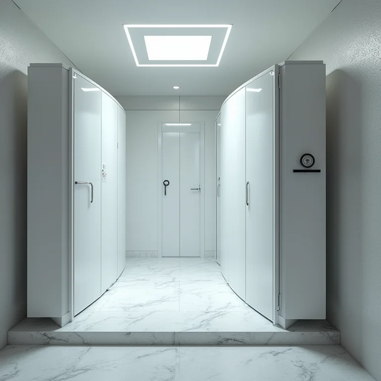 Banheiro químico de luxo com tecnologia inovadora e design minimalista