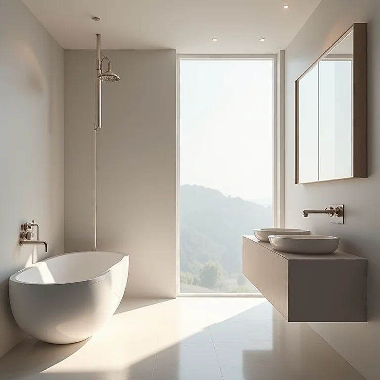 Banheiro sustentável com dispositivos economizadores de água