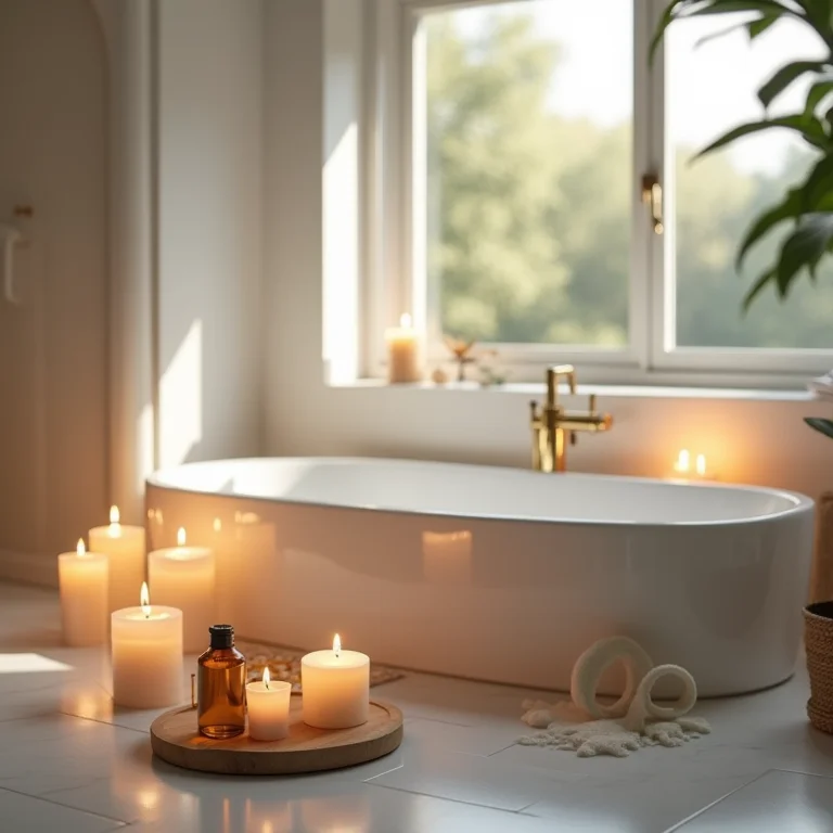 Banheiro transformado em spa com jacuzzi