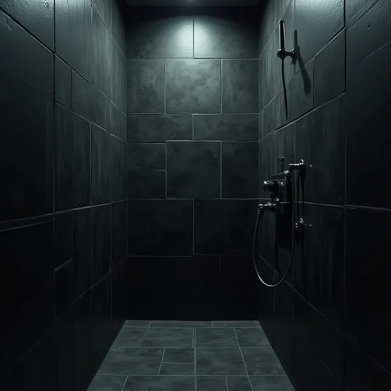 Box de banheiro pequeno e claustrofóbico.