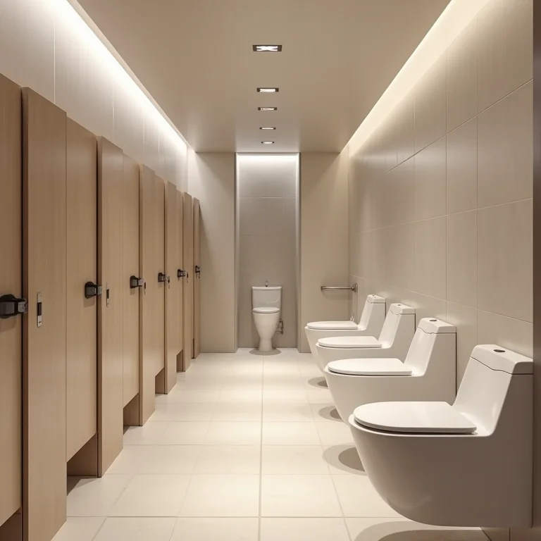 Cabines de sanitário com design moderno e privacidade