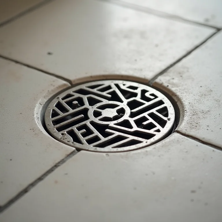 Caixa sifonada no chão do banheiro