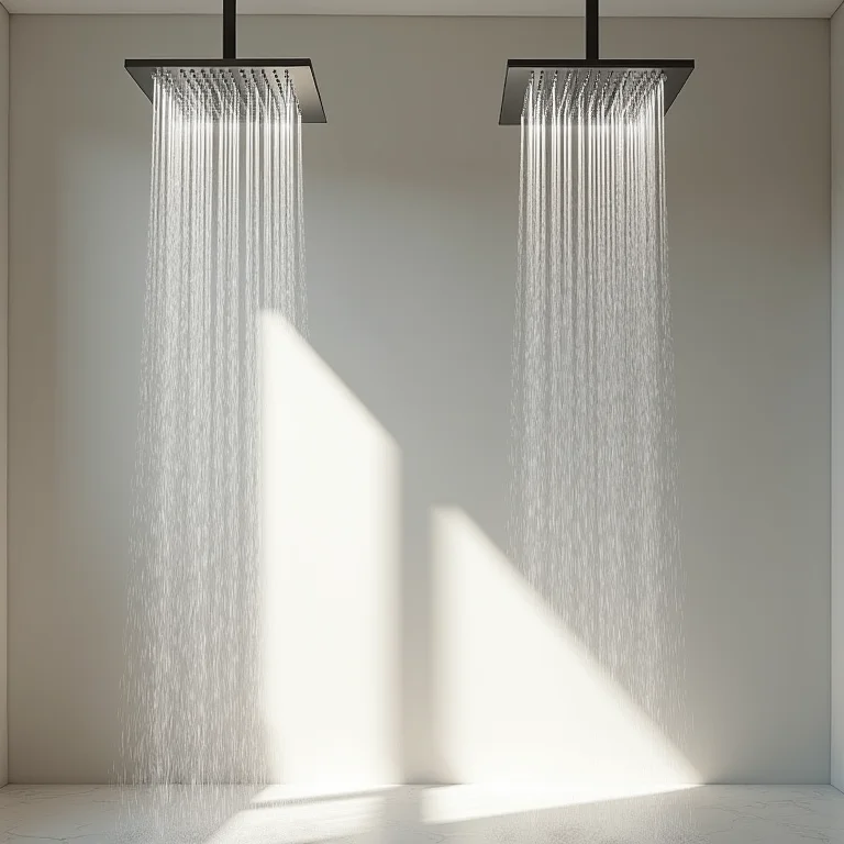 Chuveiros de teto em banheiro moderno