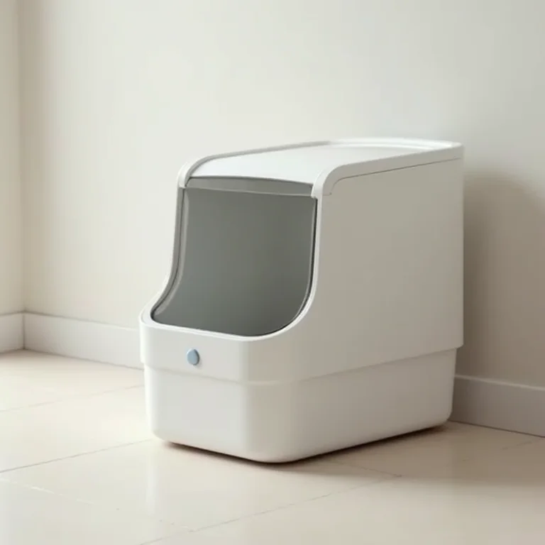 Close-up de um banheiro inteligente para gatos