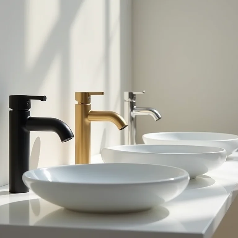 Combinações de torneiras e cubas de apoio.