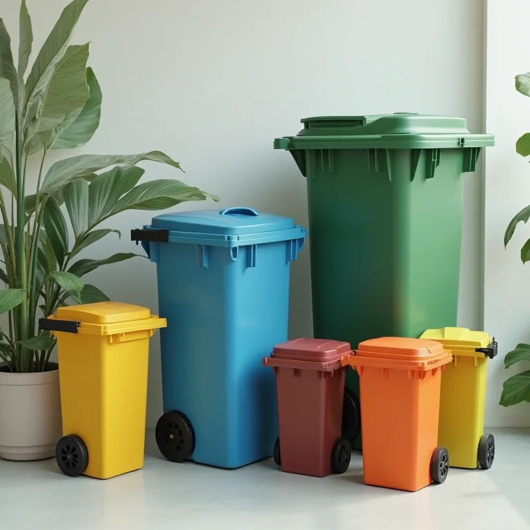 Comparação de tamanhos de lixeiras