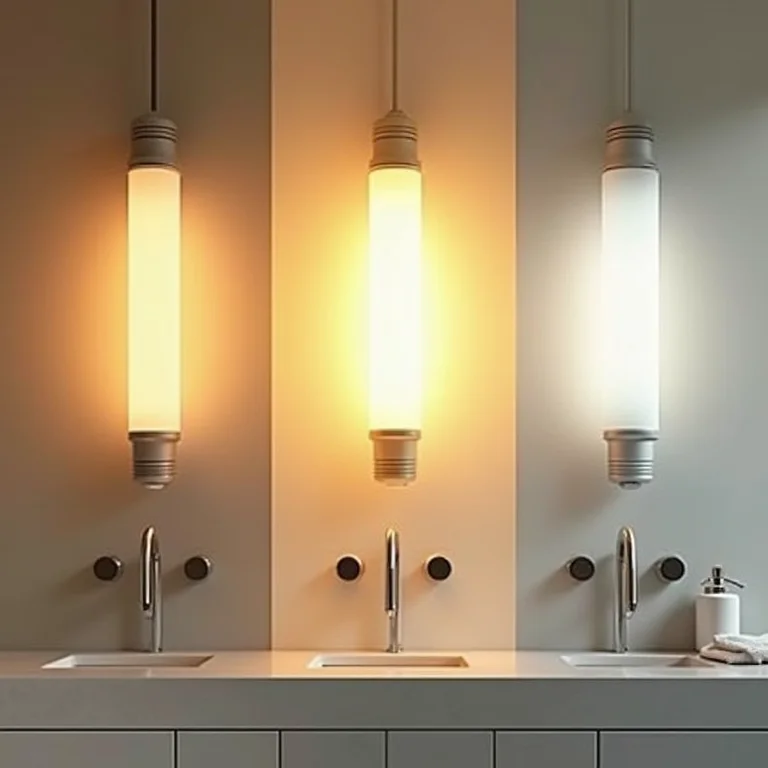 Comparativo de temperatura de cor em banheiros