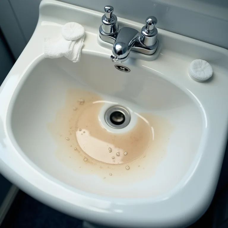 Comparativo visual entre uma superfície limpa e outra suja em um banheiro de avião.