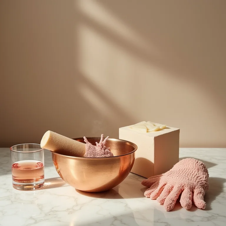 Conjunto de objetos tradicionais usados em um hamam.