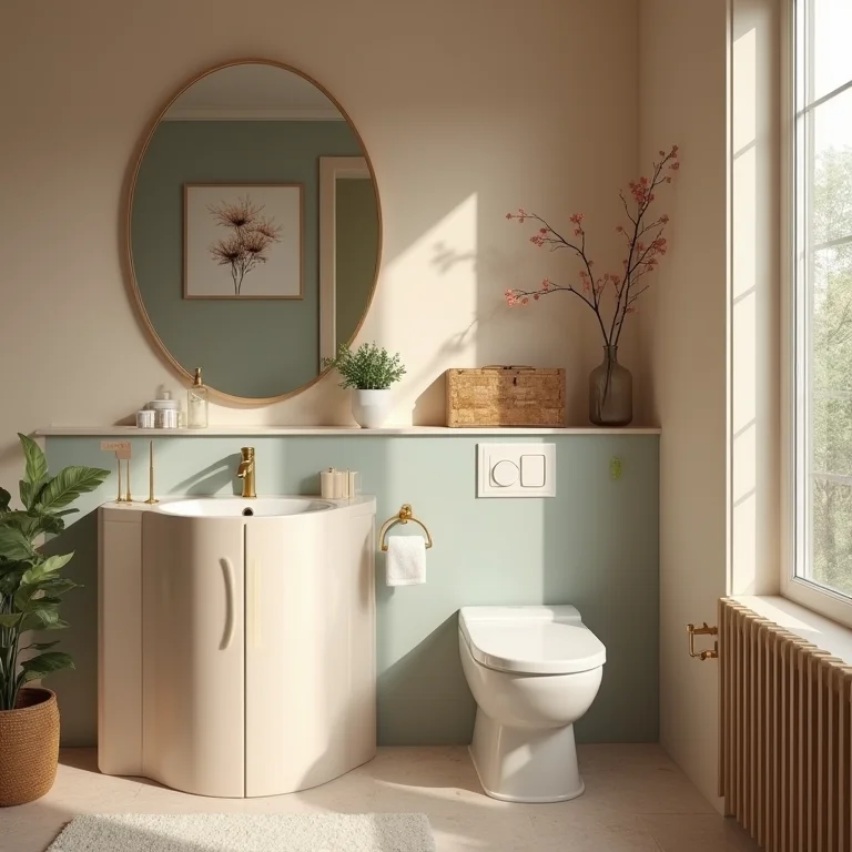 Cores coordenadas em lavabo pequeno