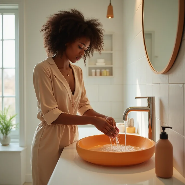 Cuba colorida harmonizada com o banheiro