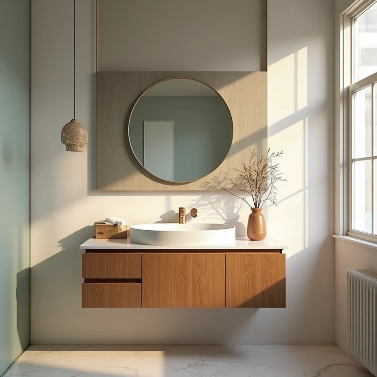 Desproporção nos elementos de um banheiro clássico.