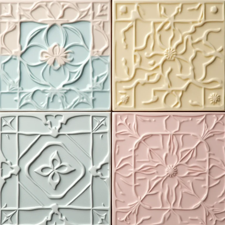 Detalhe de azulejos retrô em banheiro