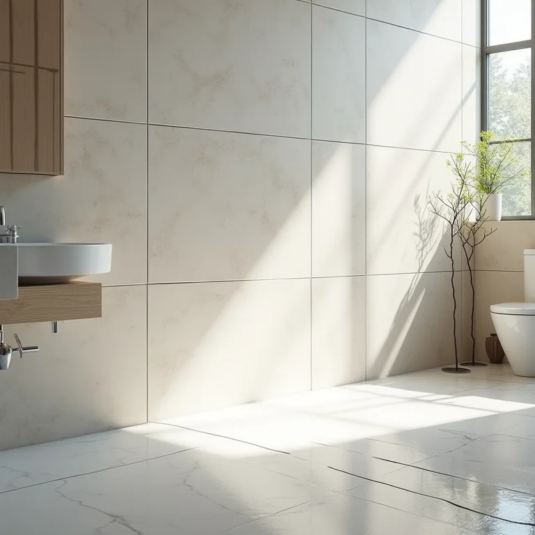 Detalhe de porcelanato resistente à umidade