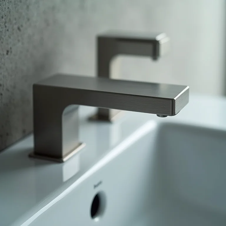 Detalhes de metais duráveis e tecnológicos para banheiro