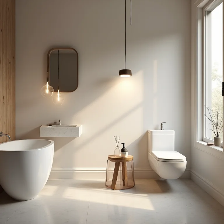 Diferentes camadas de iluminação para banheiro