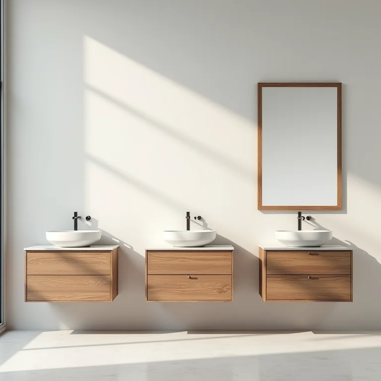 Diferentes estilos de gabinetes de banheiro de 80 cm