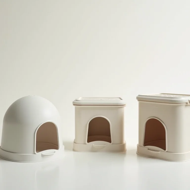 Diferentes tipos de banheiros fechados para gatos