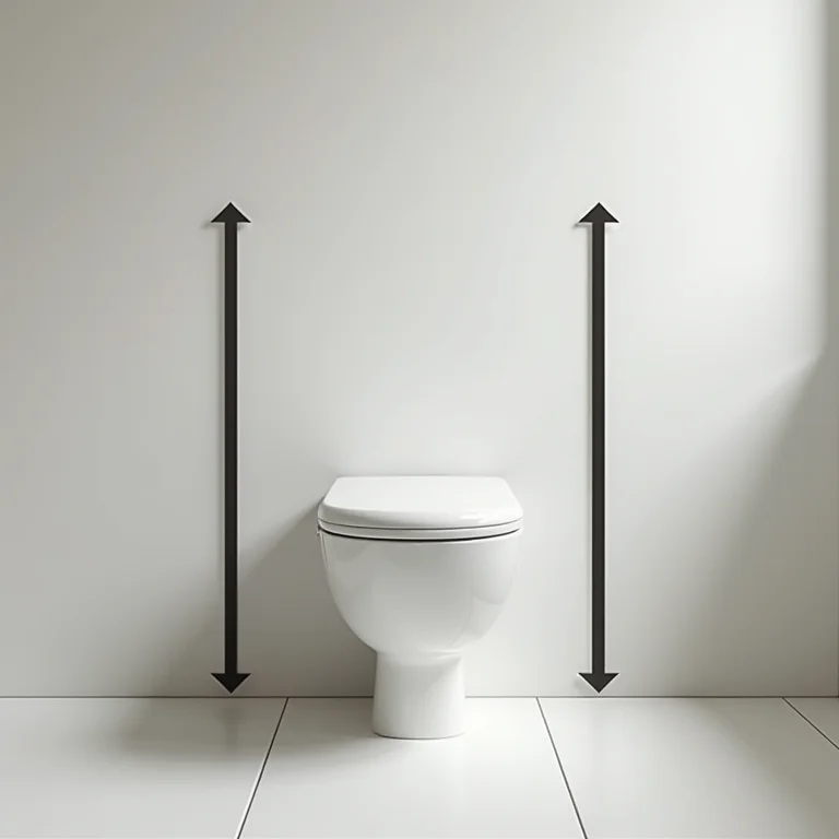 Distância mínima entre vaso sanitário e parede em banheiro pequeno