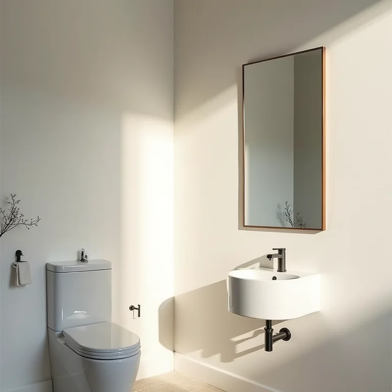 Espelhos estratégicos em banheiro pequeno para ampliar o espaço