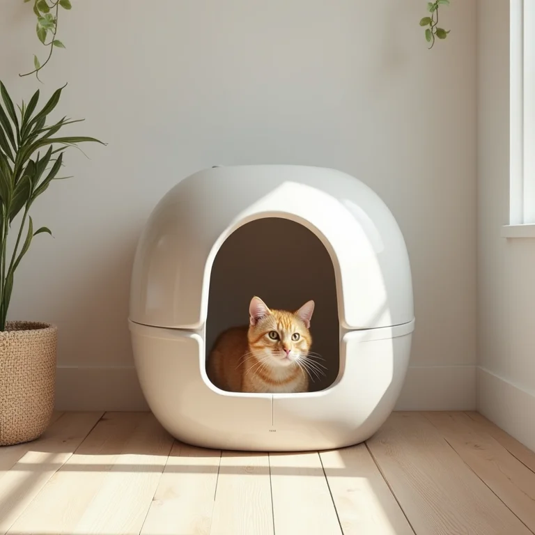 Estética e design de banheiros fechados para gatos