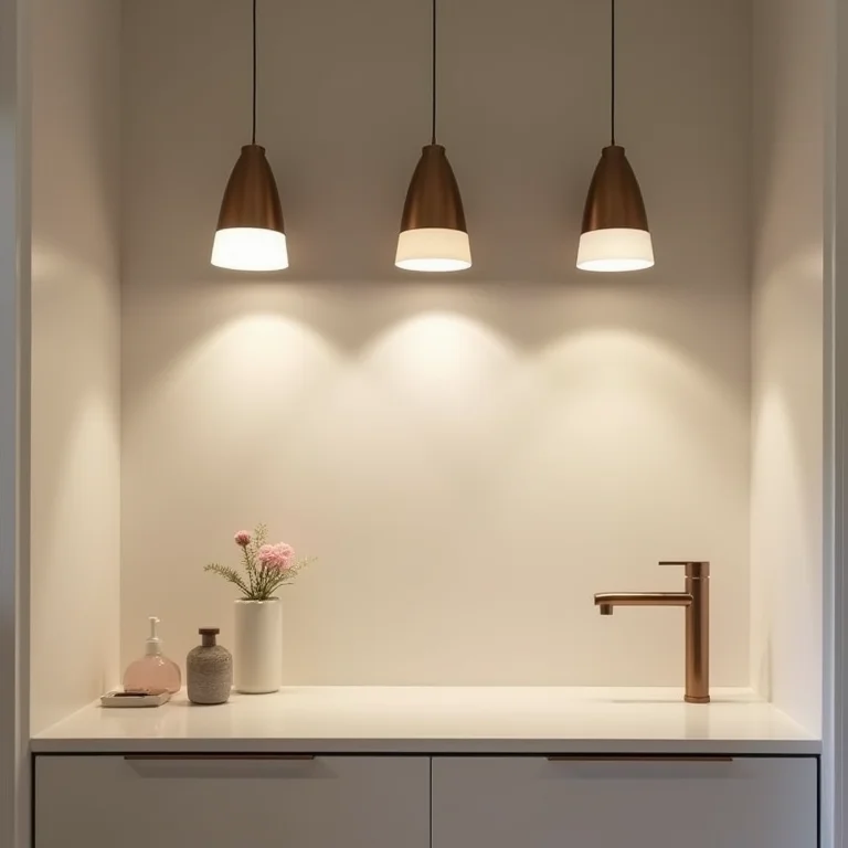 Exemplos de diferentes tipos de iluminação artificial para banheiro