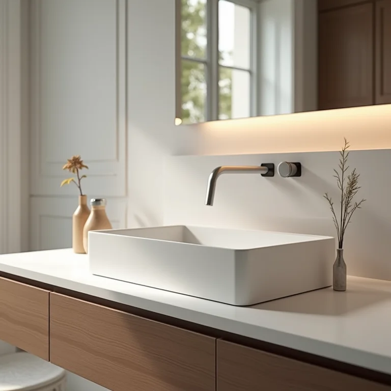 Gabinete com pia integrada para banheiro