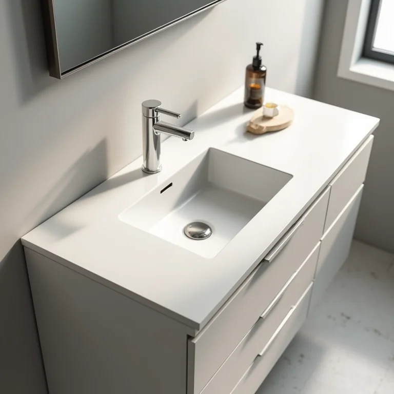 Gabinete de banheiro com pia integrada