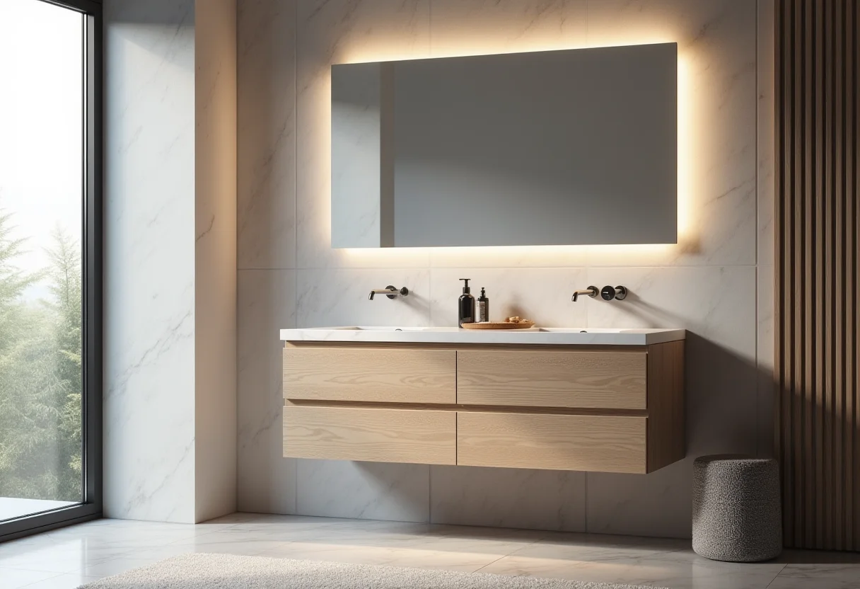 Gabinete para banheiro 70x50 com design clean e elegante