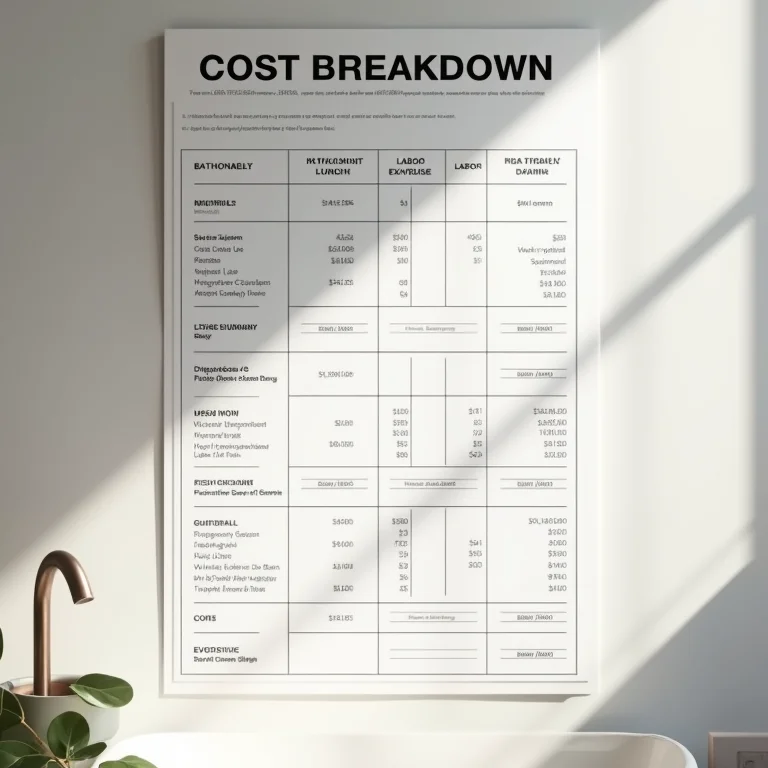 Gráfico de custos para reforma de banheiro reversível