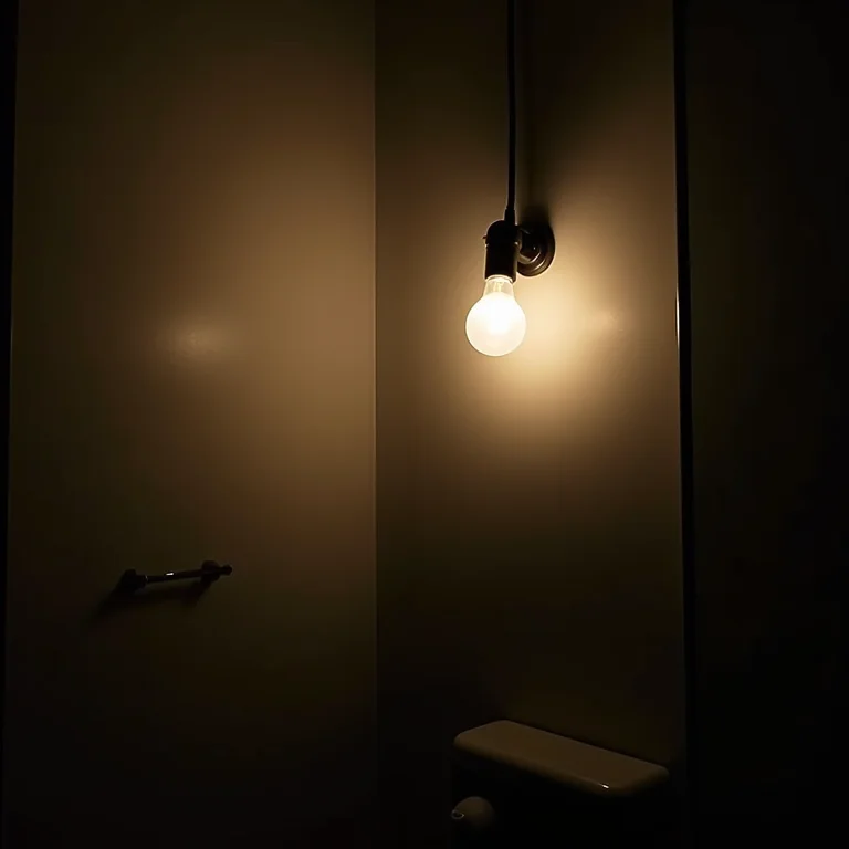 Iluminação inadequada em um banheiro