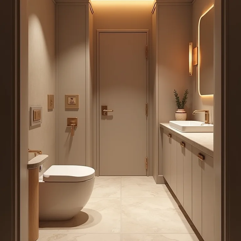 Interior de banheiro químico de luxo