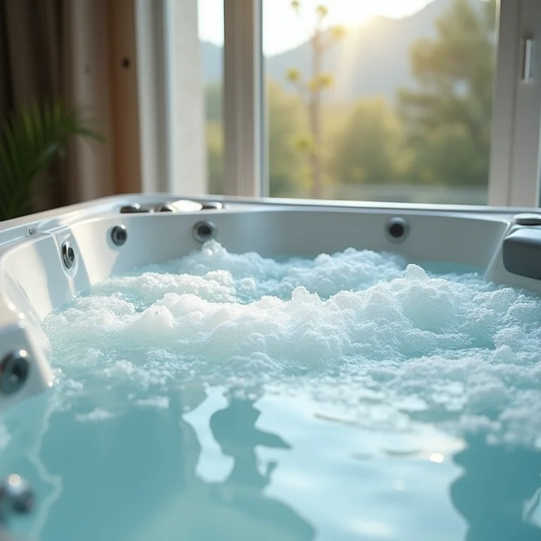 Jacuzzi com jatos de hidromassagem para relaxamento