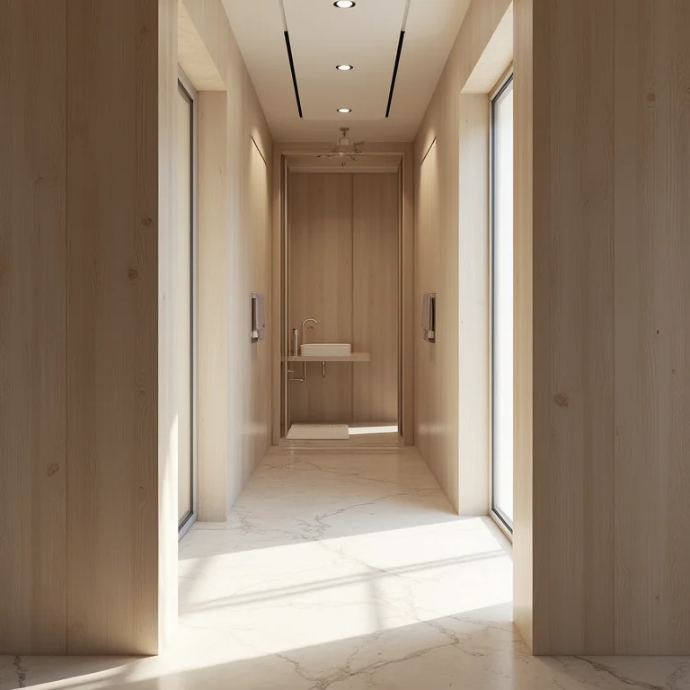 Largura mínima das portas e corredores de um banheiro acessível