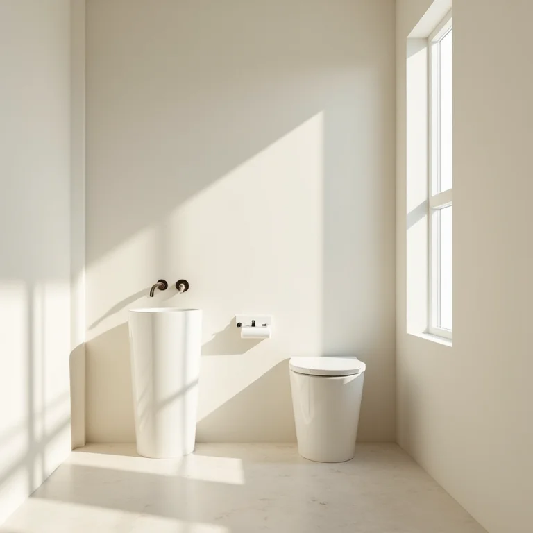 Lavabo pequeno com cores claras e suaves