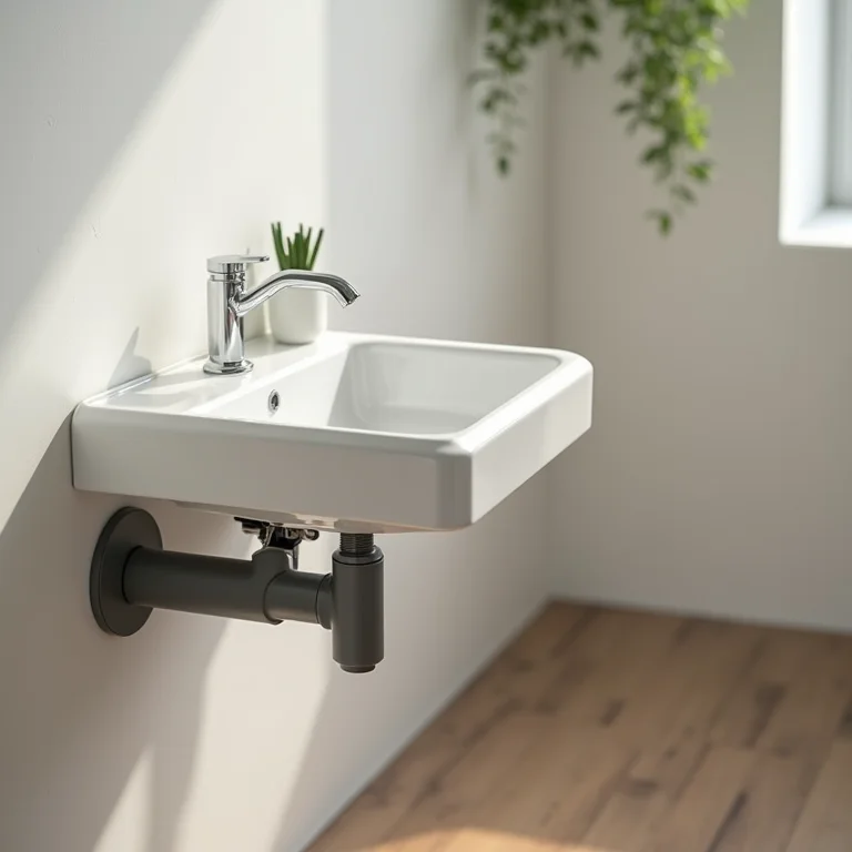 Lavatório ajustável em altura para banheiro PNE