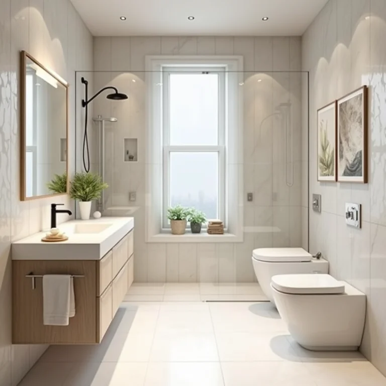 Layout de banheiro bem planejado