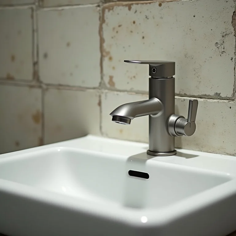 Louças e metais de banheiro que não harmonizam entre si.