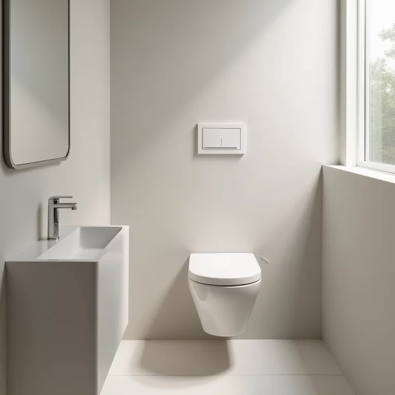 Louças suspensas em banheiro pequeno