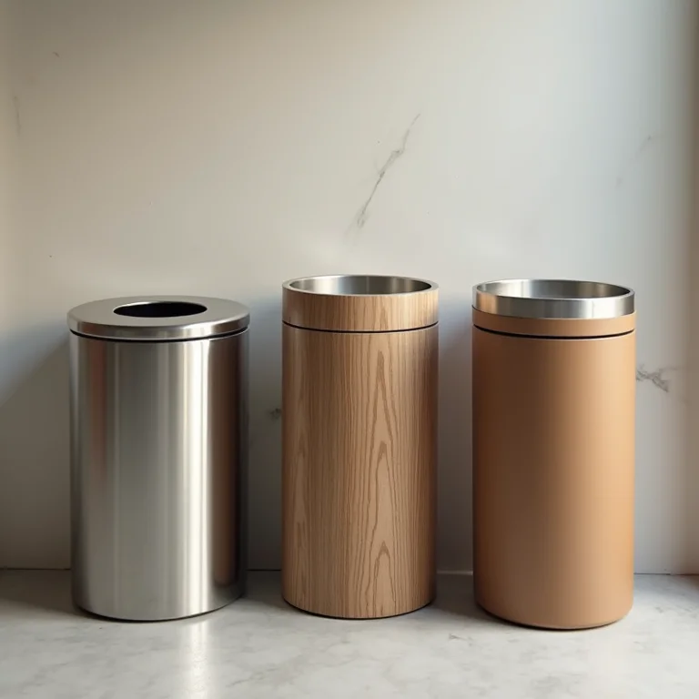 Materiais de lixeiras para banheiro